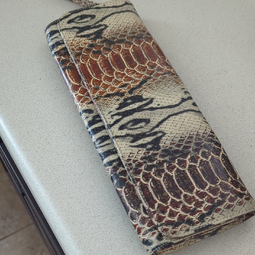 Snake Print Wristlet Purse